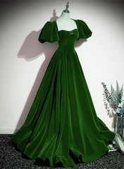 Green Velvet Backless Long Party Dress