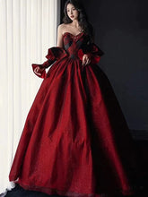 Vestido de fiesta de manga larga negro y rojo Vestido de noche