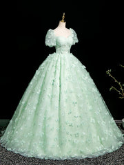 Vestido de noche largo formal con escote en forma de corazón y encaje verde