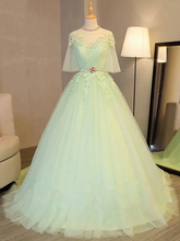 Lovely Green Tulle Long Formal Dress Party Dresses
