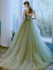Light Green Straps Long Evening Dress Party Dress