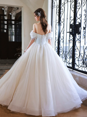 White Off Shoulder Sweetheart Beaded Long Party Dress
