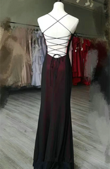 Black and Red Square Neckline Party Dress