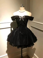 Black Velvet Short Party Dress Homecoming Dress
