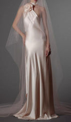 Carmelo Blush Pink Halter Maxi Gown