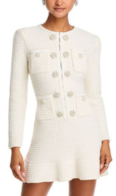 Elegant Basia Tweed Rhinestone Mini Dress