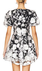 Chayan Chic Floral Embroidery Mini Dress