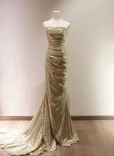 Chic Sequins Mermaid Scoop Long Formal Dress