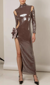 Bash Luxe Bronze Sequin Maxi Dress