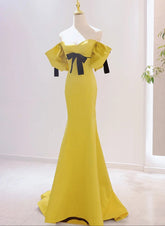 Yellow Mermaid Sweetheart Prom Dress