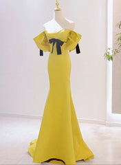 Yellow Mermaid Sweetheart Prom Dress