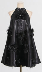 Blush Bloom Halter Mini Dress