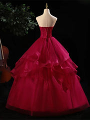 Vestido de noche de tul rojo vino con tirantes y cuentas en forma de A