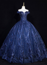 Vestido largo formal de fiesta azul marino