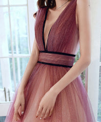 Beautiful Tulle Gradient V-neckline Long Party Dress