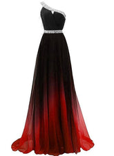 Hermoso vestido de fiesta largo rojo y negro