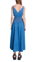 Runim Chic Cutaway Denim Maxi Dress