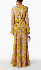 Vibrant Yellow Floral Maxi Dress
