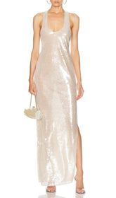 Radiant Ivory Sequin Maxi Dress