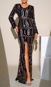 Clee Dazzling Sequin Maxi Dress