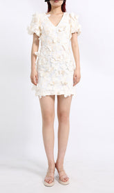Eljah Butterfly Puff Sleeve Mini Dress