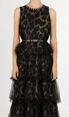 Kaelyn Leopard Mesh Maxi Dress