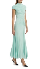 Chic Mint Green Ruched Maxi Gown