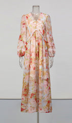Jeana Elegant Floral Chiffon Maxi Dress