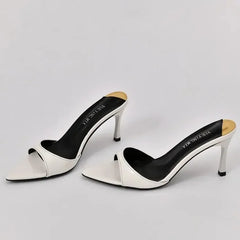 Large Size Pointed Thin High Heels Slippers Wear A Word Sandals