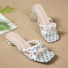 Style Slippers Platform Heels Best Street Style Square-Toe Open-Toe Bowknot Sandals Size 42