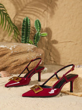 Sandals Buckle Design Elegant Pointed-Toe High Heels Banquet Open-Back Heels