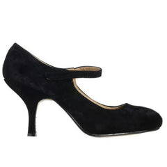 High Heels Round Toes Pumps Mujer Buckle Solid Black Shoes PU Leather Wedding Shoes Femme