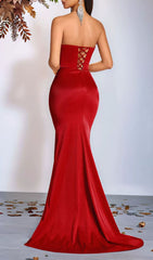 Joanie Strapless Sequin Ruched Maxi Dress