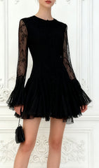 Ina Black Lace Mini Dress