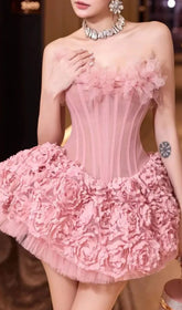 Irma Strapless Corset Floral Mini Dress