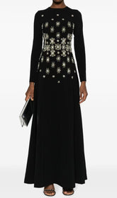 Dahl Glamorous Crystal Embellished Black Maxi Dress