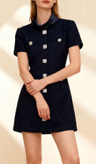 Ildri Black Tweed Mini Dress
