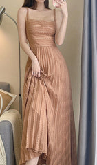 Domicia Elegant Pleated Maxi Dress