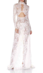 Faizah Daring Sheer Lace Maxi Dress