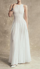 Elegant Cham Vintage-Inspired Sleeveless Maxi Dress
