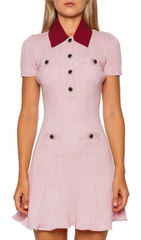 Gracjan Pink Ribbed Knit Mini Dress