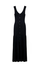 Jackie Black Ribbed Knit Maxi Dress & Cardigan Set