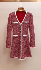 Jones Scarlet Tweed Mini Dress