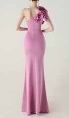 Stunning One-Shoulder Ruffle Maxi Dress
