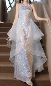 Cosette Dazzling Halter Sequin Maxi Dress