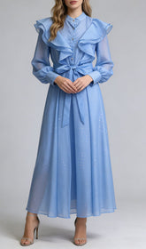 Jolanda Sparkle Ruffle Maxi Dress