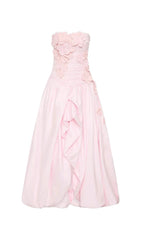 Emiko Strapless 3D Floral Maxi Dress