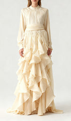 Joop Romantic Ruffle Maxi Dress