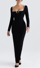 Glamorous Black Crystal Embellished Maxi Dress