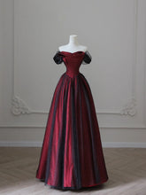 Charming Black and Red Off Shoulder A-line Prom Dress